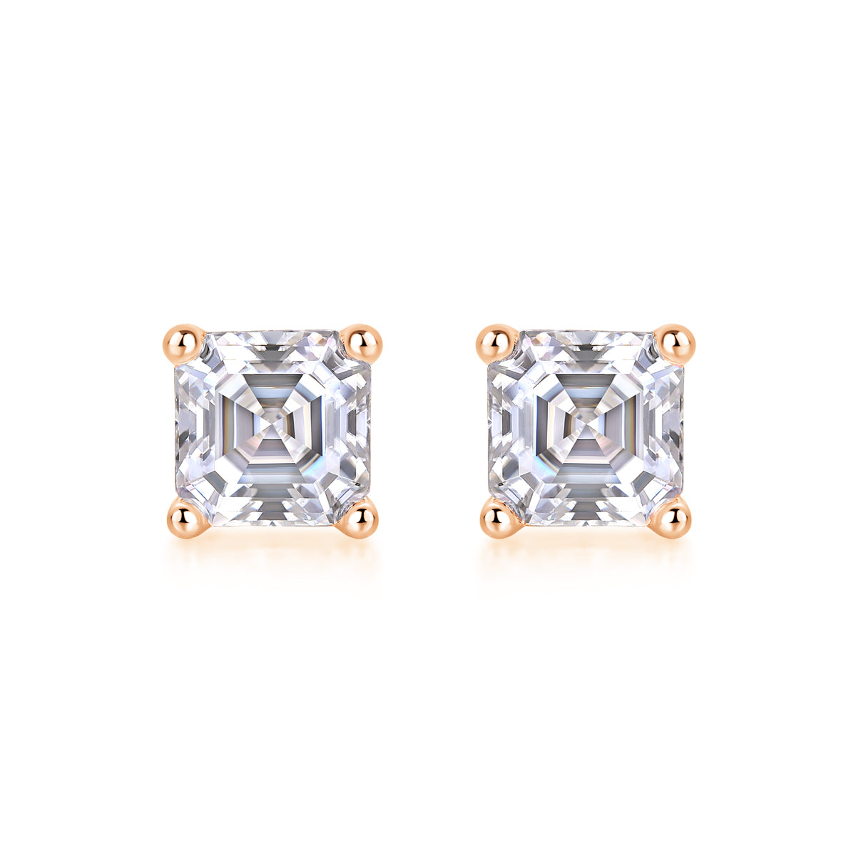 Unrestrained Moissanite Platinum-Plated Sterling Silver Stud Earrings