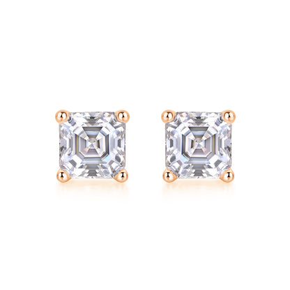 Unrestrained Moissanite Platinum-Plated Sterling Silver Stud Earrings
