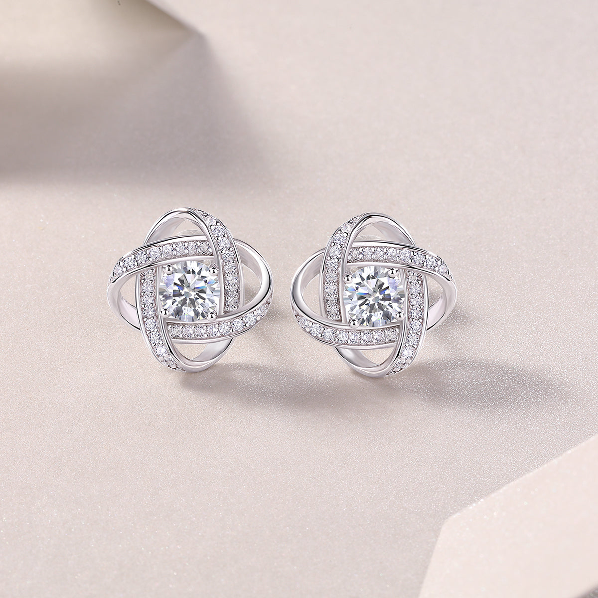Hope Beam — 0.5-Carat Moissanite Stud Earrings in Platinum-Plated S925 Silver