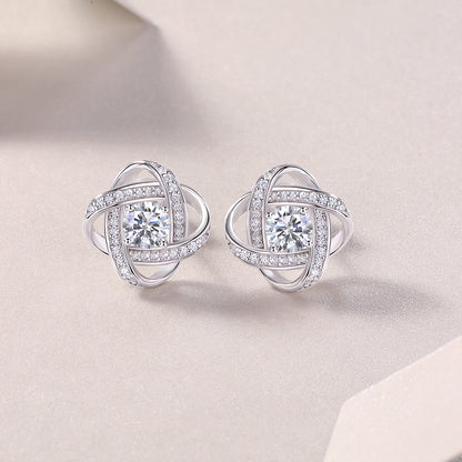 Hope Beam — 0.5-Carat Moissanite Stud Earrings in Platinum-Plated S925 Silver