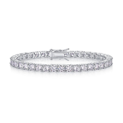 0.3-Carat Moissanite Platinum-Plated Silver Bracelet