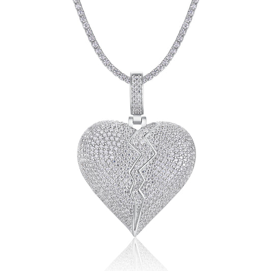 Telepathy Moissanite Pendant Necklace – Platinum-Plated S925 Silver