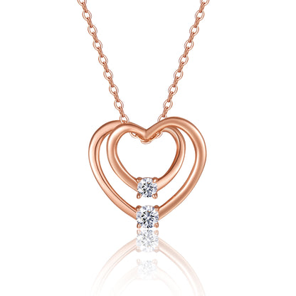 Moissanite Signature Pendant Necklace – Platinum-Plated S925 Silver