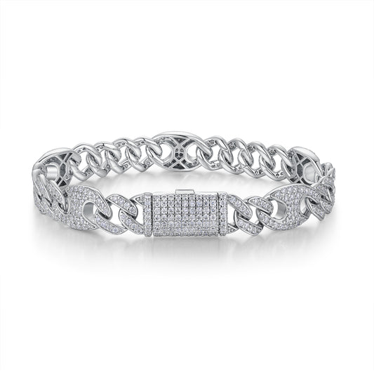 Moissanite Premium Silver Bracelet – Platinum-Plated S925 Silver