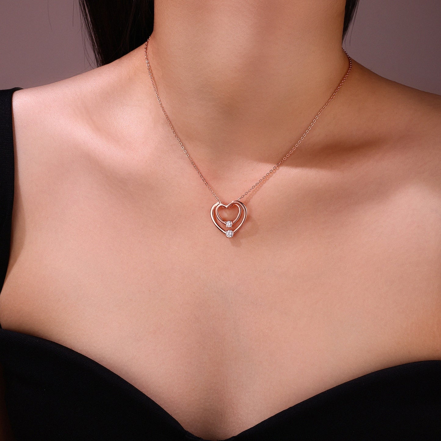 Moissanite Signature Pendant Necklace – Platinum-Plated S925 Silver