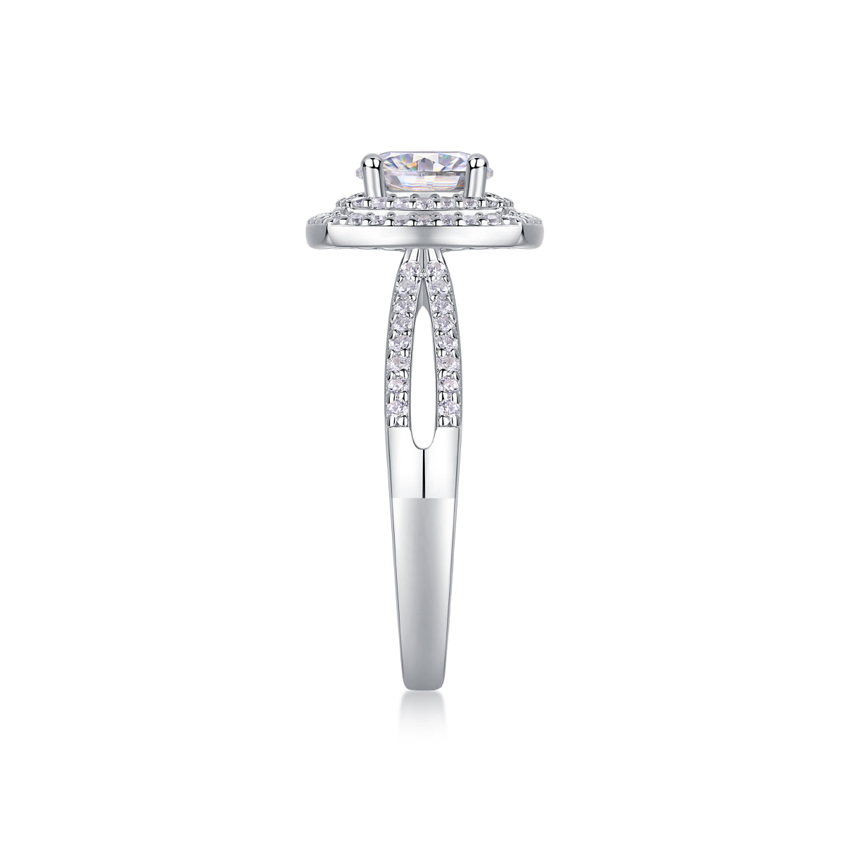 Sweet Holiday — 1-Carat Moissanite Wedding Ring Set in S925 Sterling Silver with Platinum Plating
