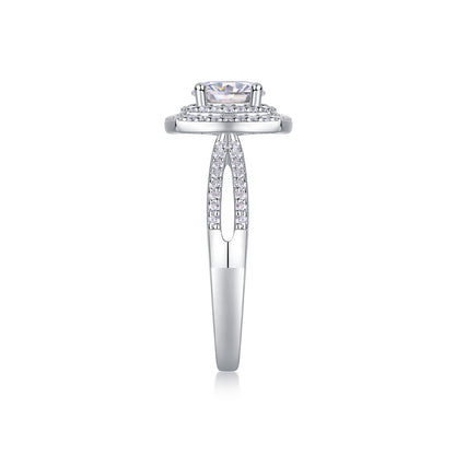 Sweet Holiday — 1-Carat Moissanite Wedding Ring Set in S925 Sterling Silver with Platinum Plating
