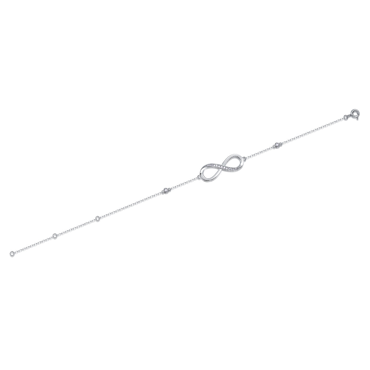 Moissanite Luxe Silver Bracelet – Platinum-Plated S925 Silver