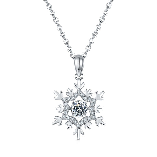 Moissanite Luxe Pendant Necklace – Platinum-Plated S925 Silver