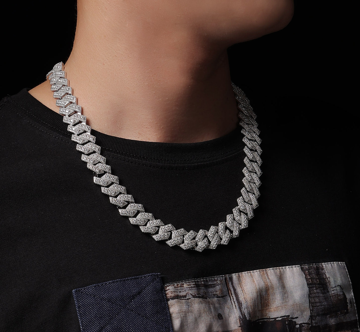 Jinba Legend — S925 Sterling Silver Pendant Necklace & Collar Chain Set with Premium Moissanite