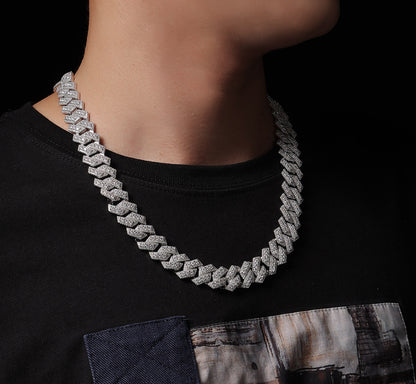 Jinba Legend — S925 Sterling Silver Pendant Necklace & Collar Chain Set with Premium Moissanite