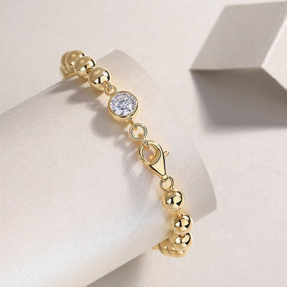 1-Carat Moissanite Gold-Plated Silver Bracelet