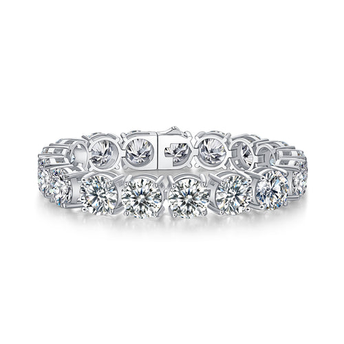 Half Summer Splendor Moissanite Silver Bracelet Set – Platinum-Plated S925 Silver