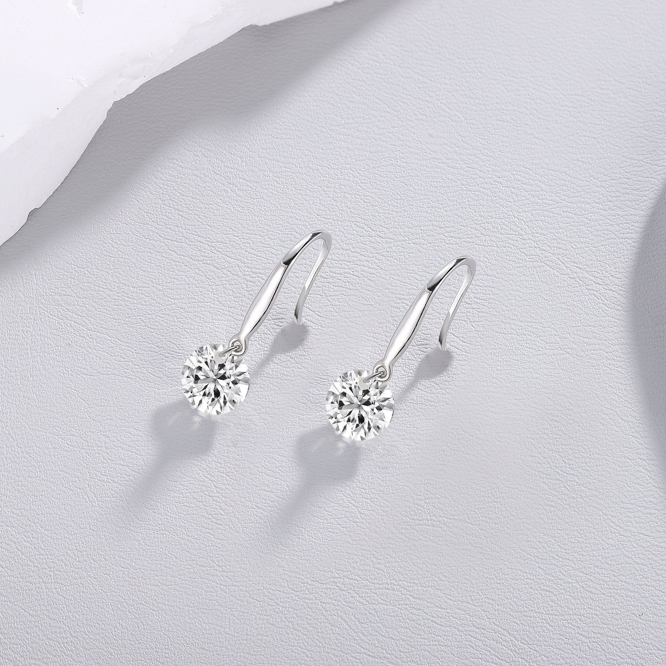Classic Moissanite Platinum-Plated Sterling Silver Stud Earrings