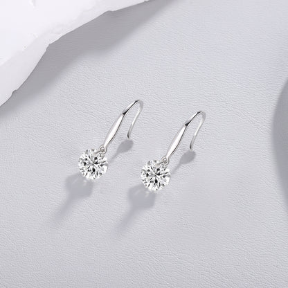 Classic Moissanite Platinum-Plated Sterling Silver Stud Earrings