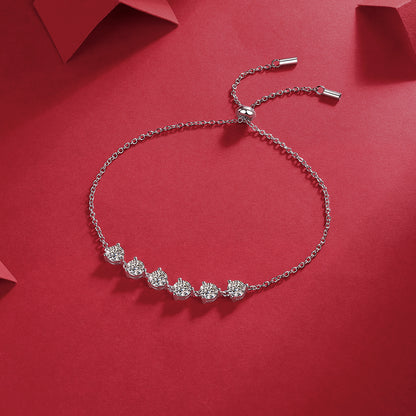 Dreamy Beauty Moissanite Silver Bracelet Set – Platinum-Plated S925 Silver