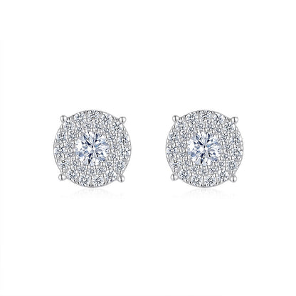 0.5-Carat Moissanite Stud Earrings – Platinum-Plated S925 Silver