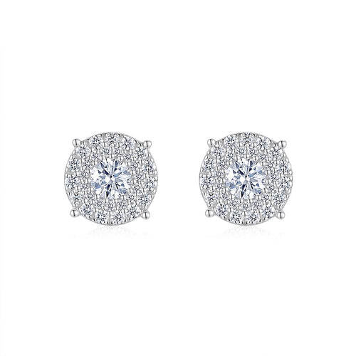 0.5-Carat Moissanite Stud Earrings – Platinum-Plated S925 Silver