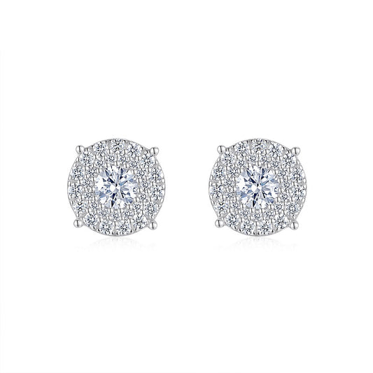 0.5-Carat Moissanite Stud Earrings – Platinum-Plated S925 Silver
