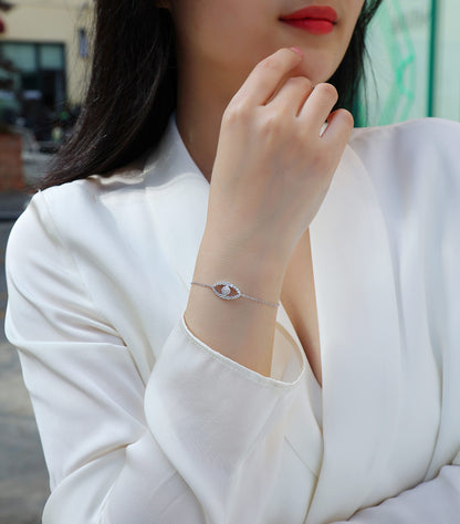 Wish Fairy Moissanite Platinum-Plated Sterling Silver Bracelet