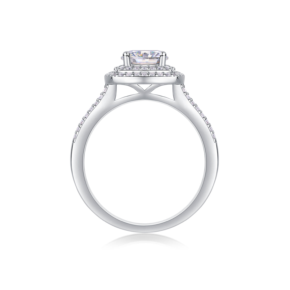 Sweet Holiday — 1-Carat Moissanite Wedding Ring Set in S925 Sterling Silver with Platinum Plating