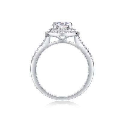 Sweet Holiday — 1-Carat Moissanite Wedding Ring Set in S925 Sterling Silver with Platinum Plating