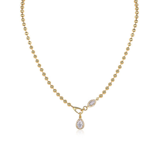 Twilight Orchid Moissanite Pendant Necklace – Gold & Platinum-Plated S925 Silver
