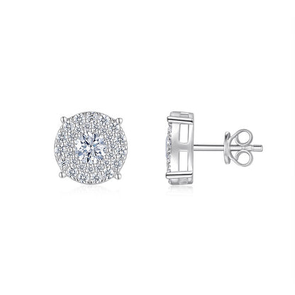 0.5-Carat Moissanite Stud Earrings – Platinum-Plated S925 Silver