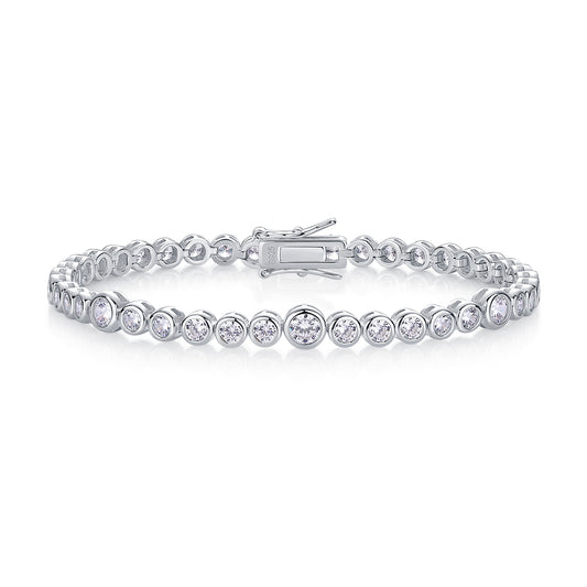 Luxurious S925 Silver Bracelet with Premium Moissanite and Platinum Plating