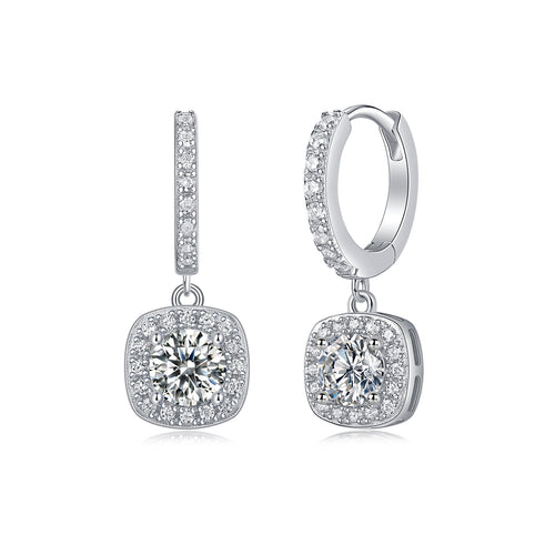 Dream Search 0.5-Carat Moissanite Stud Earrings – Platinum-Plated S925 Silver
