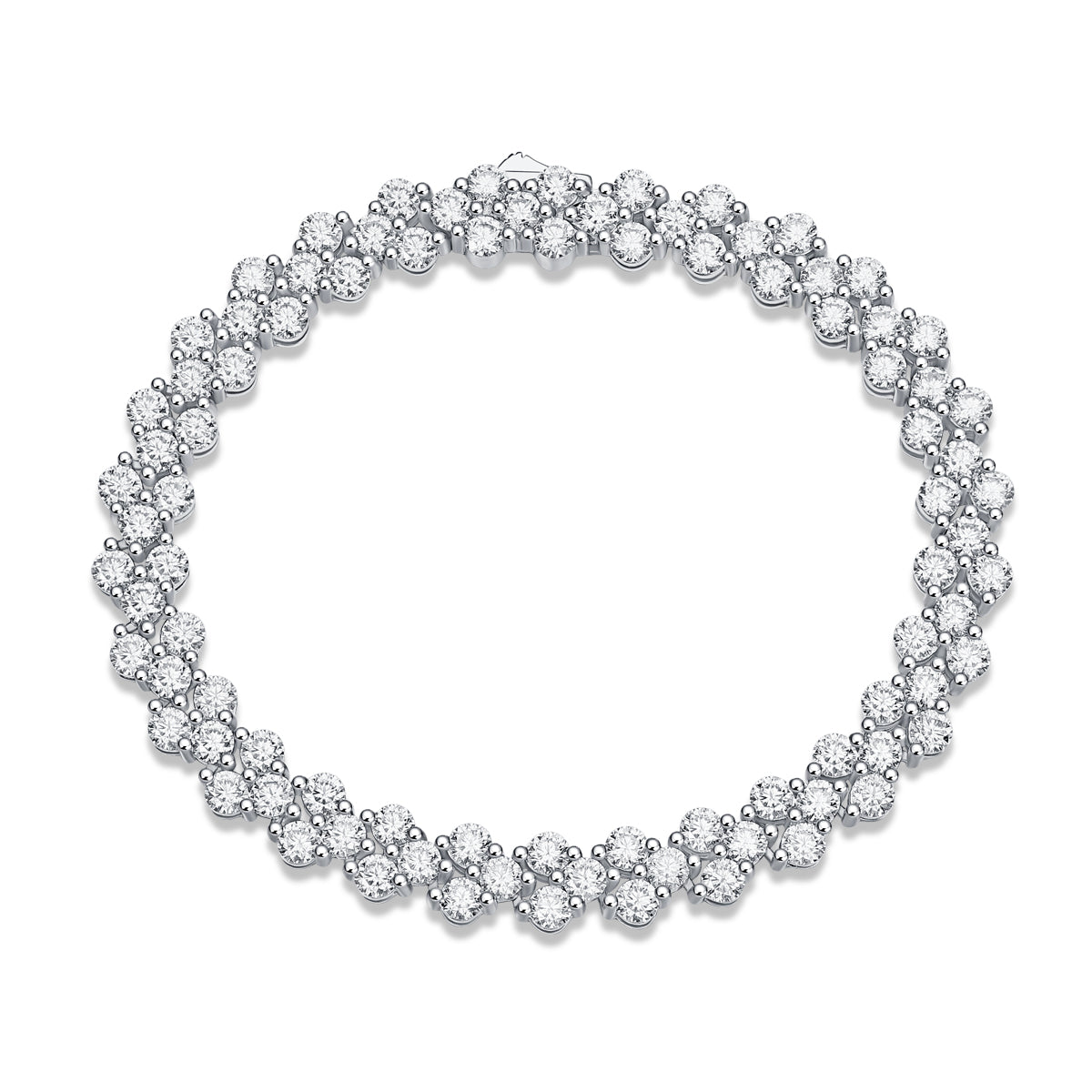 Canon Moissanite Silver Bracelet Set – Platinum-Plated S925 Silver