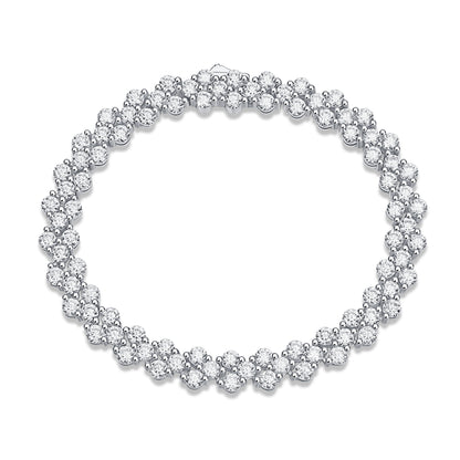 Canon Moissanite Silver Bracelet Set – Platinum-Plated S925 Silver