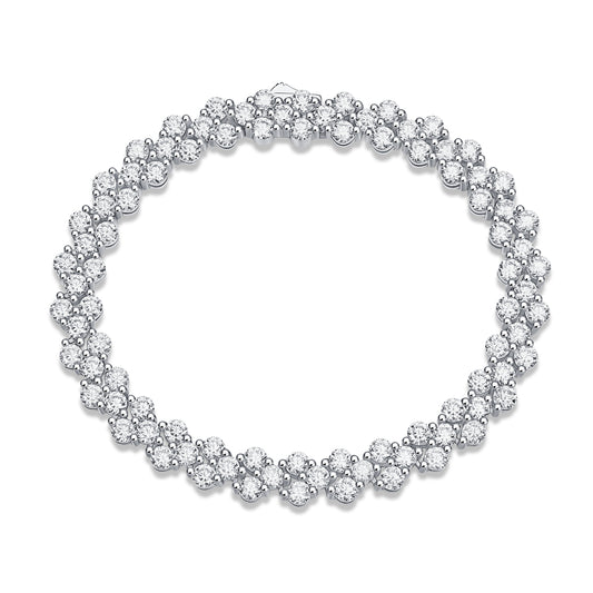 Canon Moissanite Silver Bracelet Set – Platinum-Plated S925 Silver