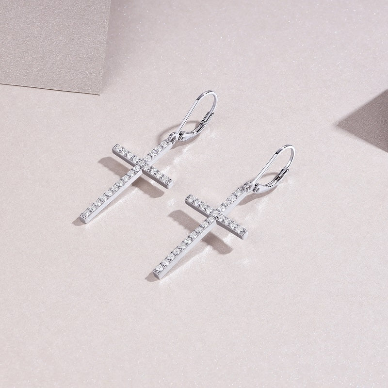 Brilliant Moissanite Platinum-Plated Sterling Silver Stud Earrings