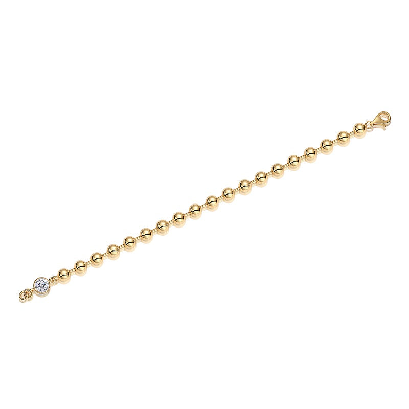 1-Carat Moissanite Gold-Plated Silver Bracelet
