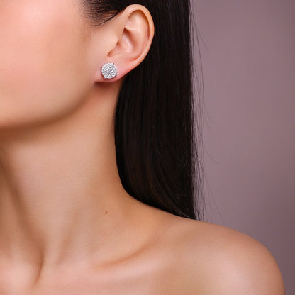 0.5-Carat Moissanite Stud Earrings – Platinum-Plated S925 Silver