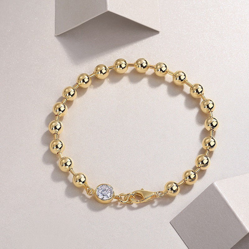 1-Carat Moissanite Gold-Plated Silver Bracelet