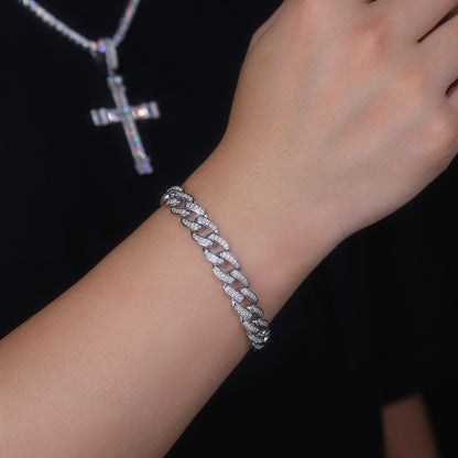 Moissanite Grace Silver Bracelet – Platinum-Plated S925 Silver