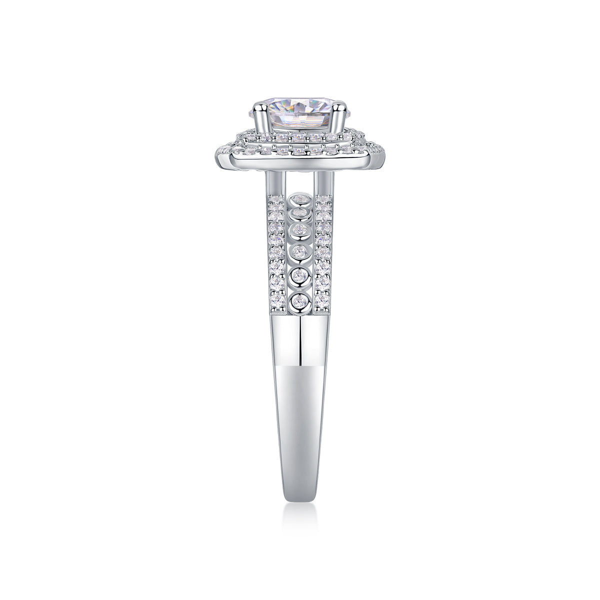 French Holiday — 1-Carat Moissanite Wedding Ring Set in S925 Sterling Silver with Platinum Finish