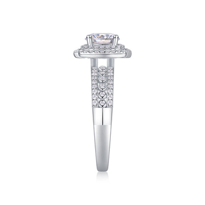 French Holiday — 1-Carat Moissanite Wedding Ring Set in S925 Sterling Silver with Platinum Finish