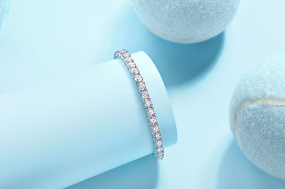 0.3-Carat Moissanite Platinum-Plated Silver Bracelet