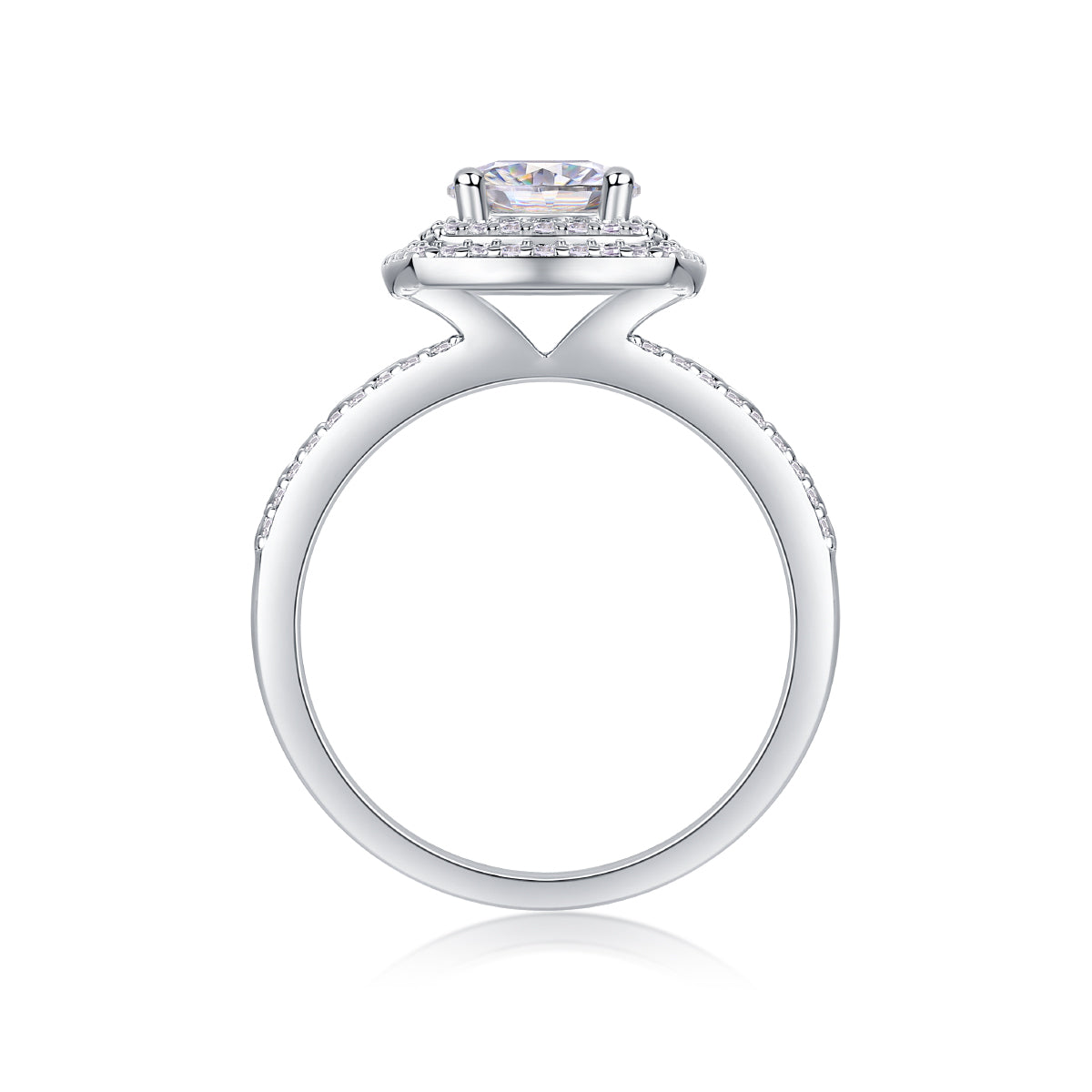 French Holiday — 1-Carat Moissanite Wedding Ring Set in S925 Sterling Silver with Platinum Finish
