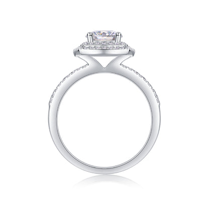 French Holiday — 1-Carat Moissanite Wedding Ring Set in S925 Sterling Silver with Platinum Finish