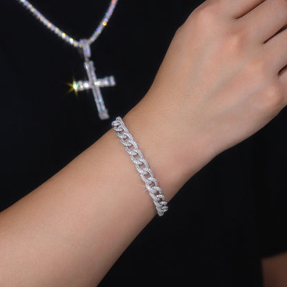 Moissanite Premium Silver Bracelet – Platinum-Plated S925 Silver