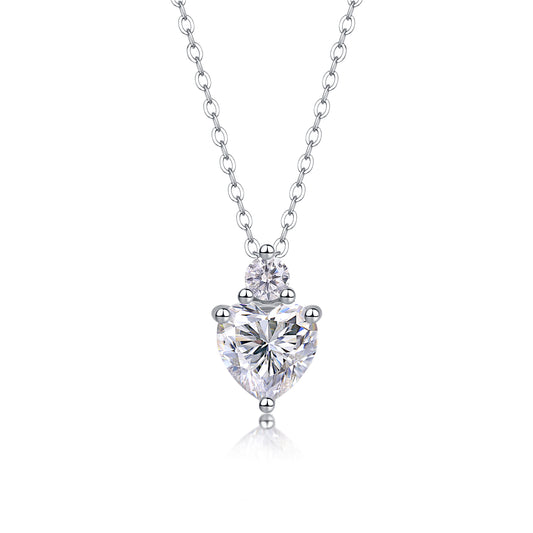 Ripple Phantom Moissanite Pendant Necklace – Platinum-Plated S925 Silver