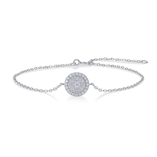 Chain of Wealth Moissanite Platinum-Plated Sterling Silver Bracelet
