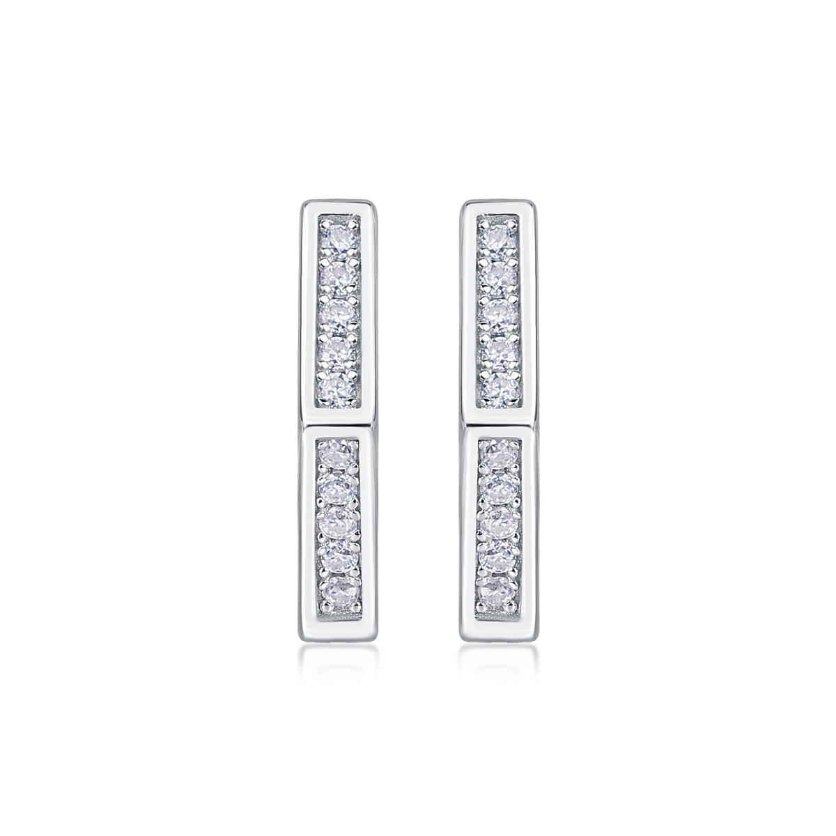 Mood Moissanite Platinum-Plated Sterling Silver Stud Earrings