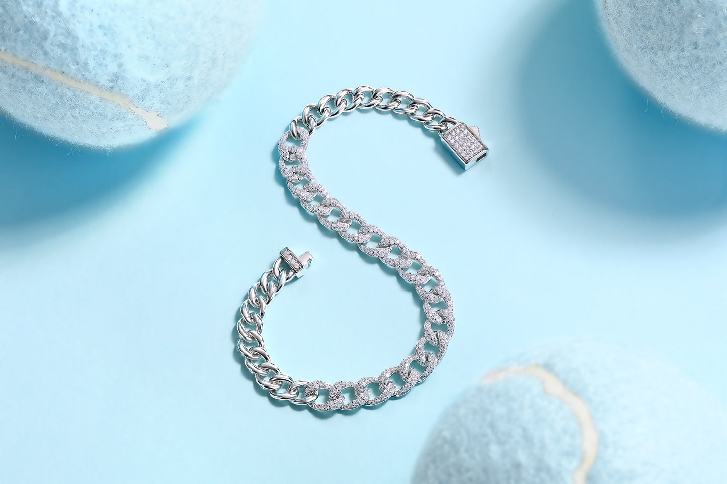 Moissanite Premium Silver Bracelet – Platinum-Plated S925 Silver