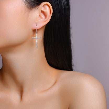 Brilliant Moissanite Platinum-Plated Sterling Silver Stud Earrings