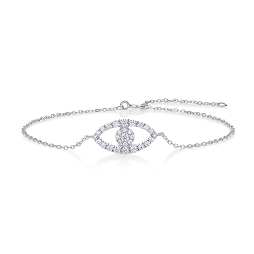Wish Fairy Moissanite Platinum-Plated Sterling Silver Bracelet